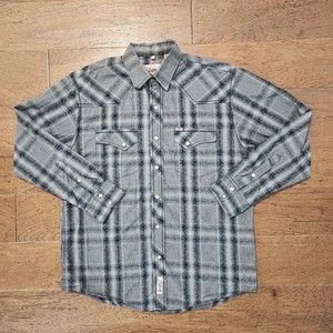 Rafter C Pearl Snap Shirt Men's L Large Long Sleeve Paisley Western Cowboy